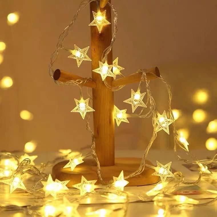 20 Star Shape String Lights 4 Meter Long for Home Decoration Party Festival Diwali Christmas