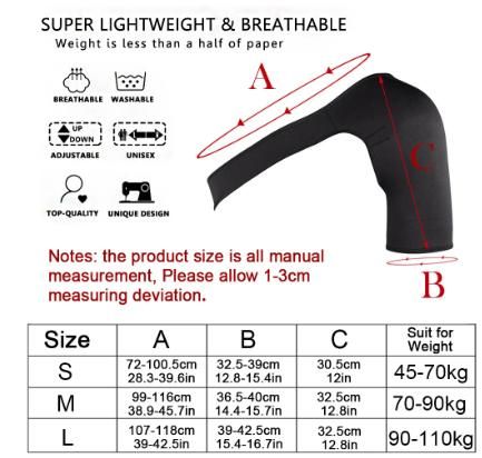 SPOSAFE Adjustable Gym Sports Care Single Shoulder Support Back Brace Guard Strap Wrap Belt Band Pads Black Bandage Men & Women