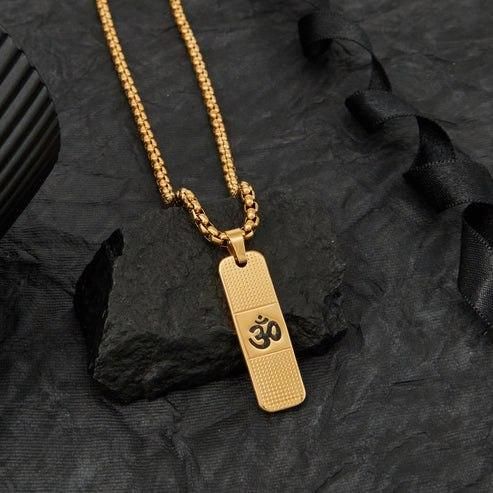 OM Necklace for Men with Premium 24K Gold plating