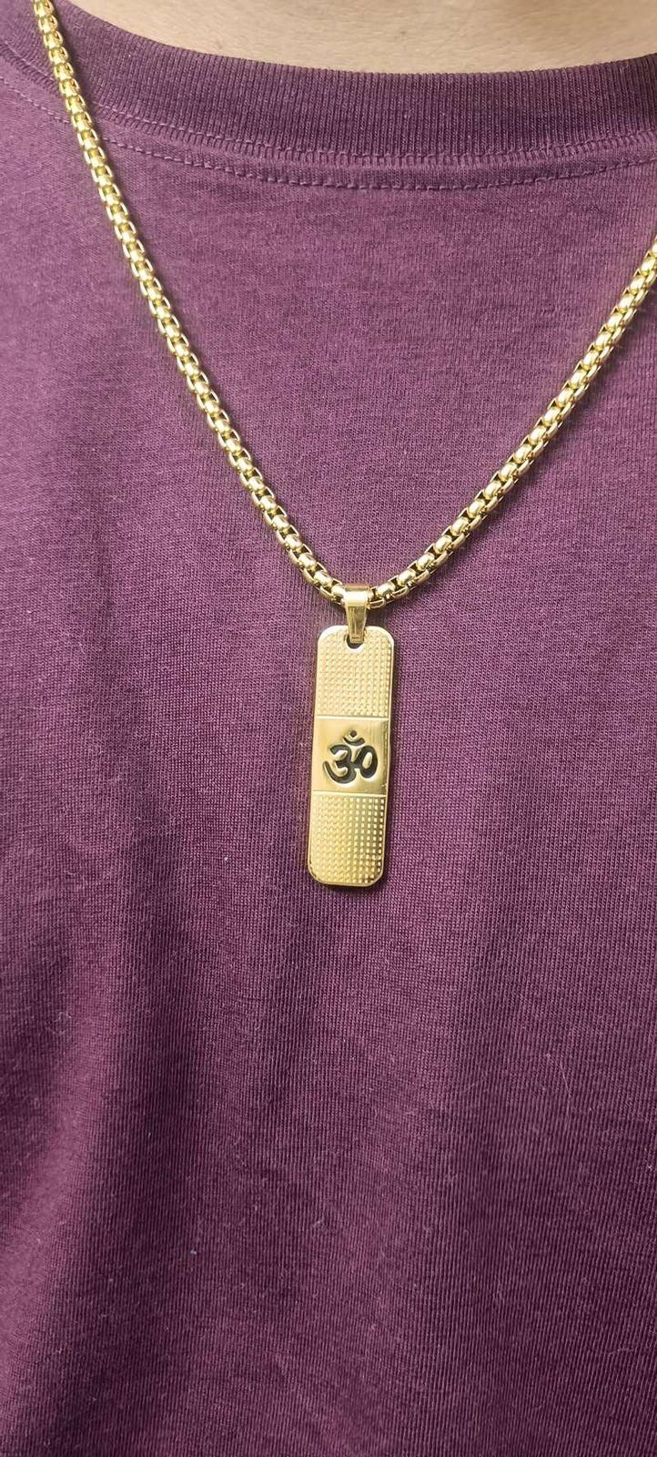 OM Necklace for Men with Premium 24K Gold plating