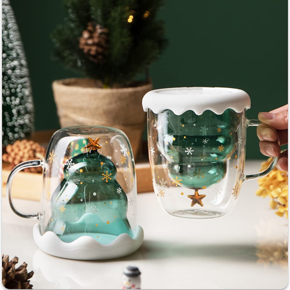 Double wall insulated charismas mug with lid