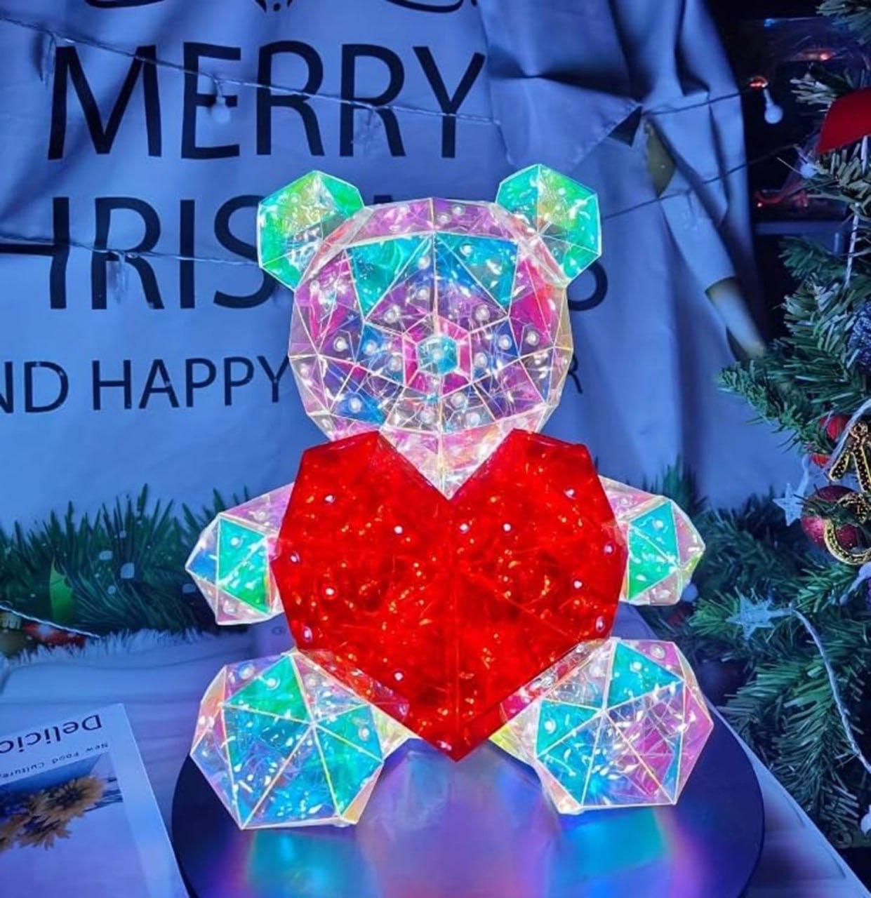 Gorgeous Shining LED Teddy Bear Holding a Red Heart