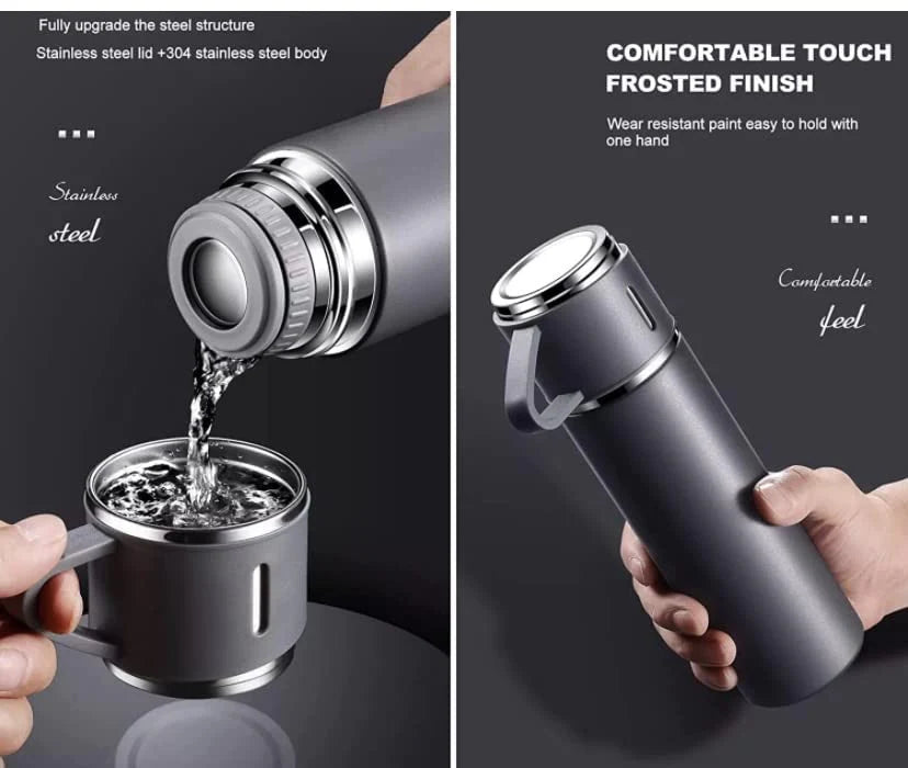 Magic Stainless steel flask  with 2 cups