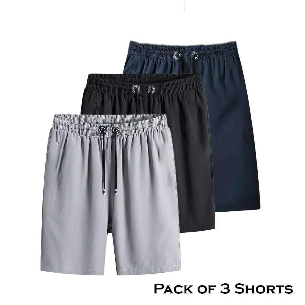 MEN'S STRETCHABLE COTTON SHORTS (PACK OF 3)